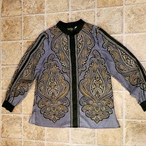 Bob Mackie Wearable Art Paisley Button Down
